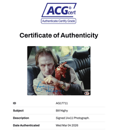 BILL NIGHY SIGNED SHAUN OF THE DEAD PHILIP 14X11 PHOTO (ACG CERT AG17711)-2