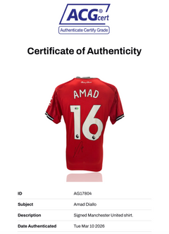 AMAD DIALLO SIGNED 2025/26 MANCHESTER UTD HOME SHIRT (ACG CERT AG17804)-2