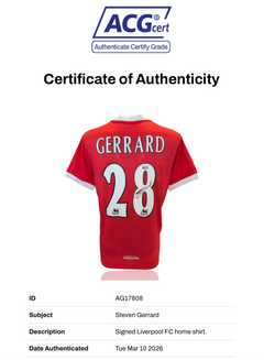 STEVEN GERRARD SIGNED LIVERPOOL FC 1998/00 HOME SHIRT (ACG CERT AG17808)-2