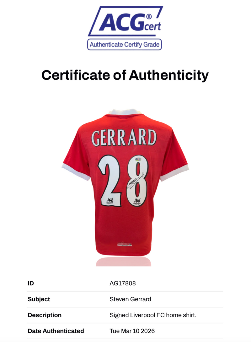 STEVEN GERRARD SIGNED LIVERPOOL FC 1998/00 HOME SHIRT (ACG CERT AG17808)-2