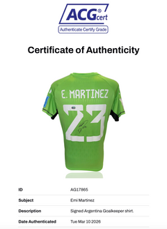 EMI MARTINEZ SIGNED 2022/23 ARGENTINA WORLD CUP HOME SHIRT (ACG CERT AG17865)-2