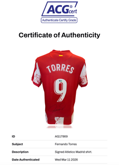 FERNANDO TORRES SIGNED ATLETICO MADRID HOME SHIRT (ACG CERT AG17869)-3