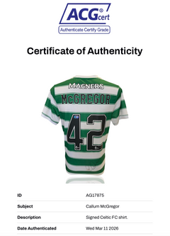 CALLUM MCGREGOR SIGNED CELTIC FC 2021/22 HOME SHIRT (ACG CERT AG17875)-2