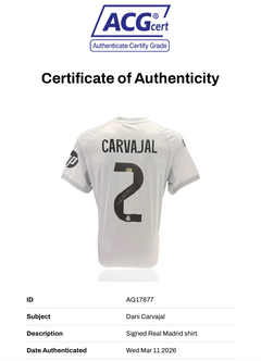 DANI CARVAJAL SIGNED REAL MADRID 2025/26 HOME SHIRT (ACG CERT AG17877)-2