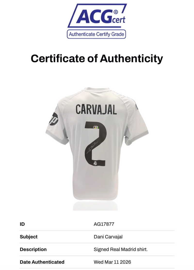 DANI CARVAJAL SIGNED REAL MADRID 2025/26 HOME SHIRT (ACG CERT AG17877)-2