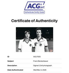 FRANZ BECKENBAUER SIGNED 12X8 FOOTBALL LEGEND PHOTO (ACG CERT AG17835)-2