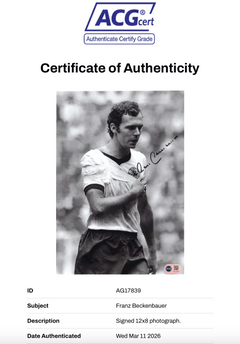 FRANZ BECKENBAUER SIGNED 12X8 FOOTBALL LEGEND PHOTO (ACG CERT AG17839)-2