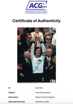 FRANZ BECKENBAUER SIGNED 12X8 FOOTBALL LEGEND PHOTO (ACG CERT AG17843)-2