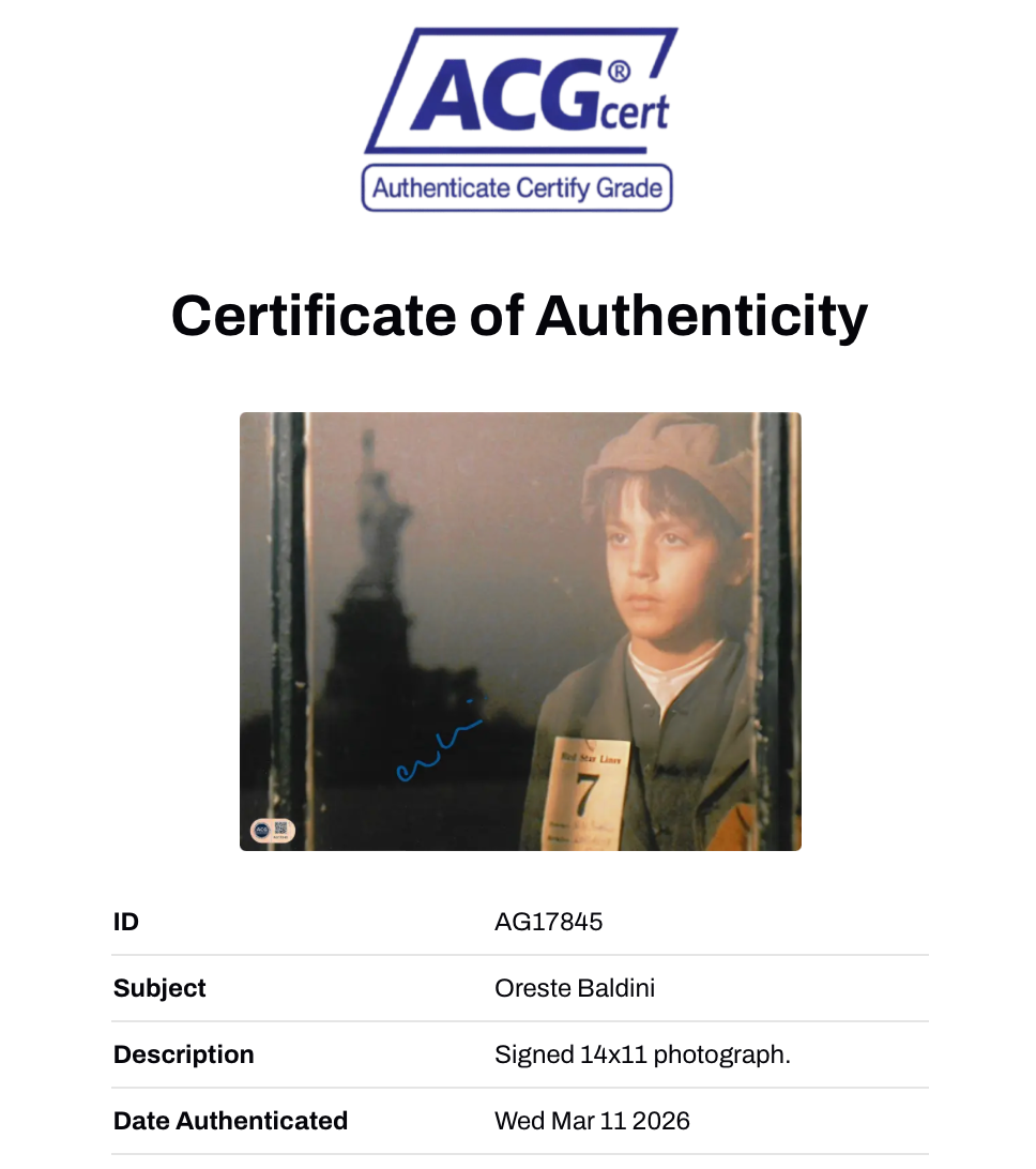 ORESTE BALDINI SIGNED THE GODFATHER 2 VITO ANDOLINI 14x11 PHOTO (ACG CERT AG17845)
