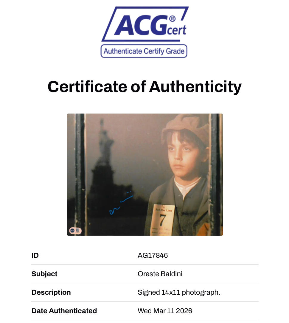 ORESTE BALDINI SIGNED THE GODFATHER 2 VITO ANDOLINI 14x11 PHOTO (ACG CERT AG17846)