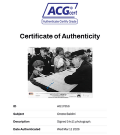 ORESTE BALDINI SIGNED THE GODFATHER 2 VITO ANDOLINI 14x11 PHOTO (ACG CERT AG17856)-2