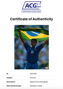 ROMARIO SIGNED BRAZIL WORLD CUP 1994 14X11 PHOTOGRAPH (ACG CERT AG17881)-2