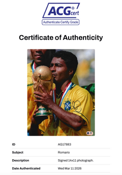 ROMARIO SIGNED BRAZIL WORLD CUP 1994 14X11 PHOTOGRAPH (ACG CERT AG17883)-2