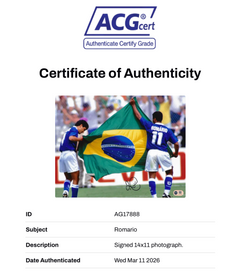 ROMARIO SIGNED BRAZIL WORLD CUP 1994 14X11 PHOTOGRAPH (ACG CERT AG17888)-2