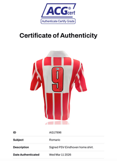 ROMARIO SIGNED PSV EINDHOVEN 1990/92 HOME SHIRT (ACG CERT AG17896)-3