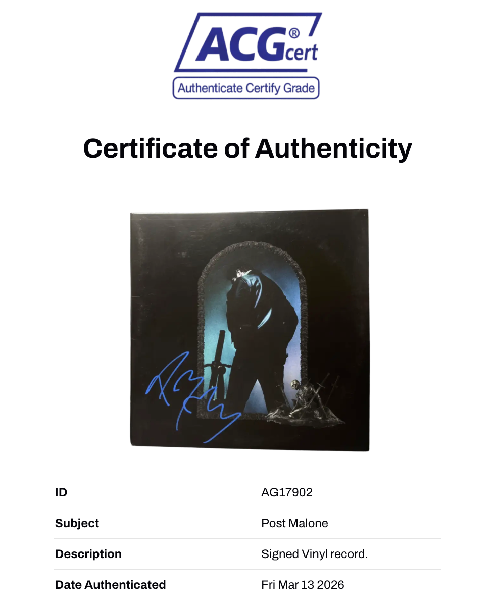 POST MALONE SIGNED HOLLYWOOD’S BLEEDING VINYL ALBUM LP (ACG CERT AG17902)