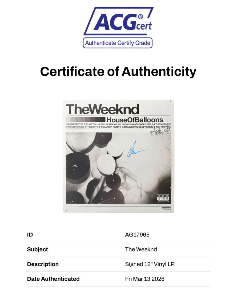 THE WEEKND SIGNED HOUSE OF BALLOONS LP VINYL ALBUM (ACG CERT AG17965)-2