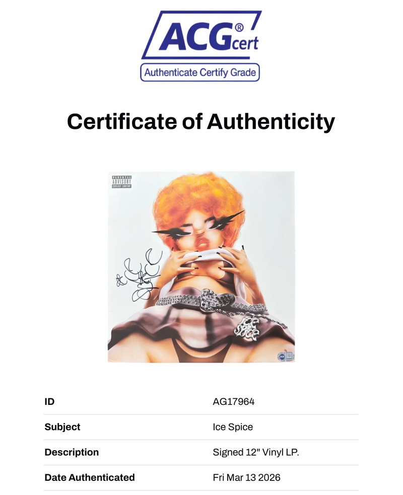 ICE SPICE SIGNED LIKE..? 12" LP VINYL ALBUM (ACG CERT AG17964)-2