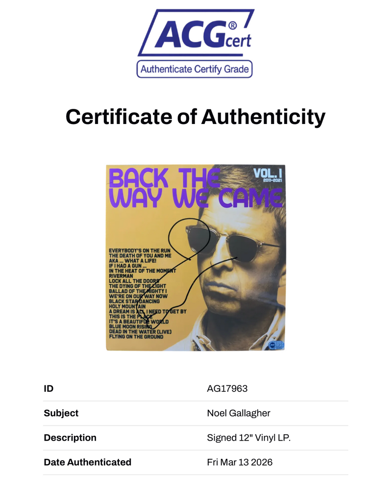 NOEL GALLAGHER BACK THE WAY WE CAME SIGNED VINYL (ACG CERT AG17963)-2