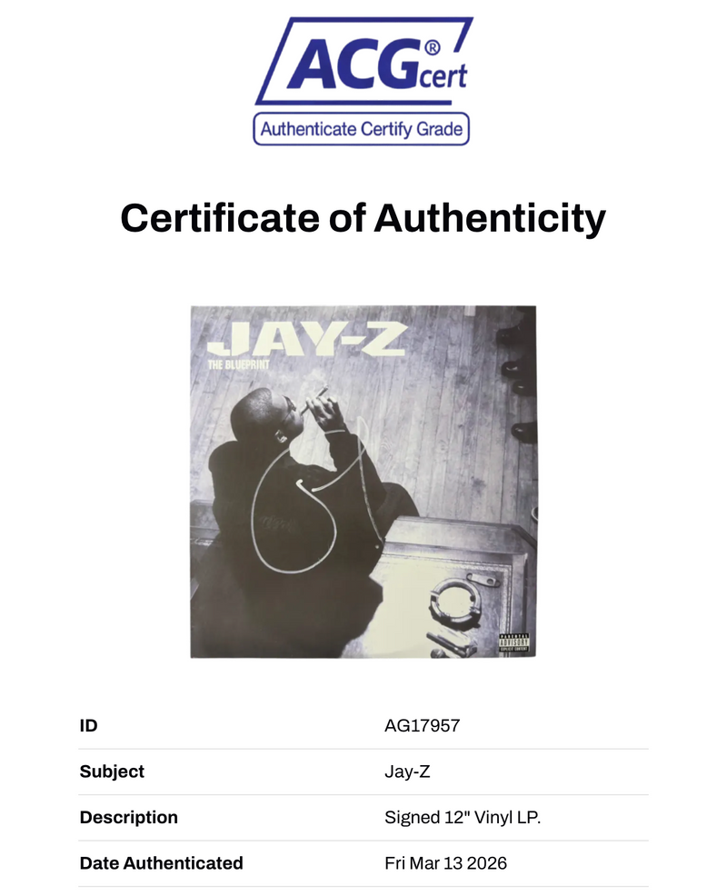 JAY Z SIGNED THE BLUEPRINT ALBUM RAP VINYL LP (ACG CERT AG17957)-2