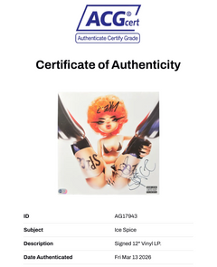 ICE SPICE SIGNED LIKE..? VINYL 12" ALBUM (ACG CERT AG17943)-2
