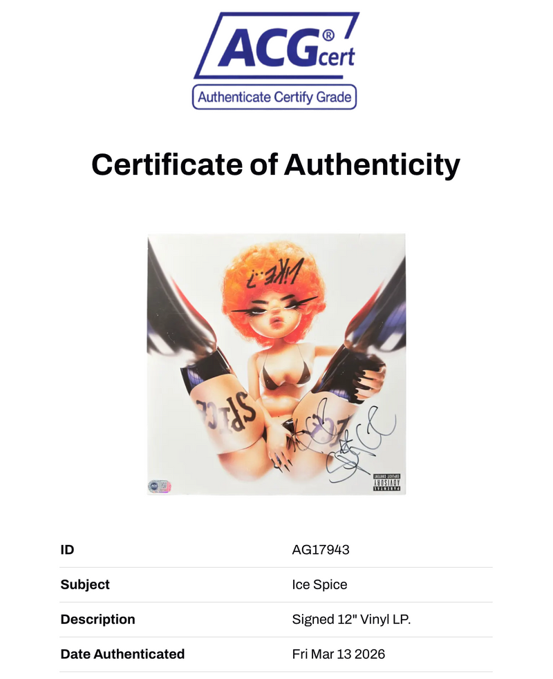 ICE SPICE SIGNED LIKE..? VINYL 12" ALBUM (ACG CERT AG17943)-2