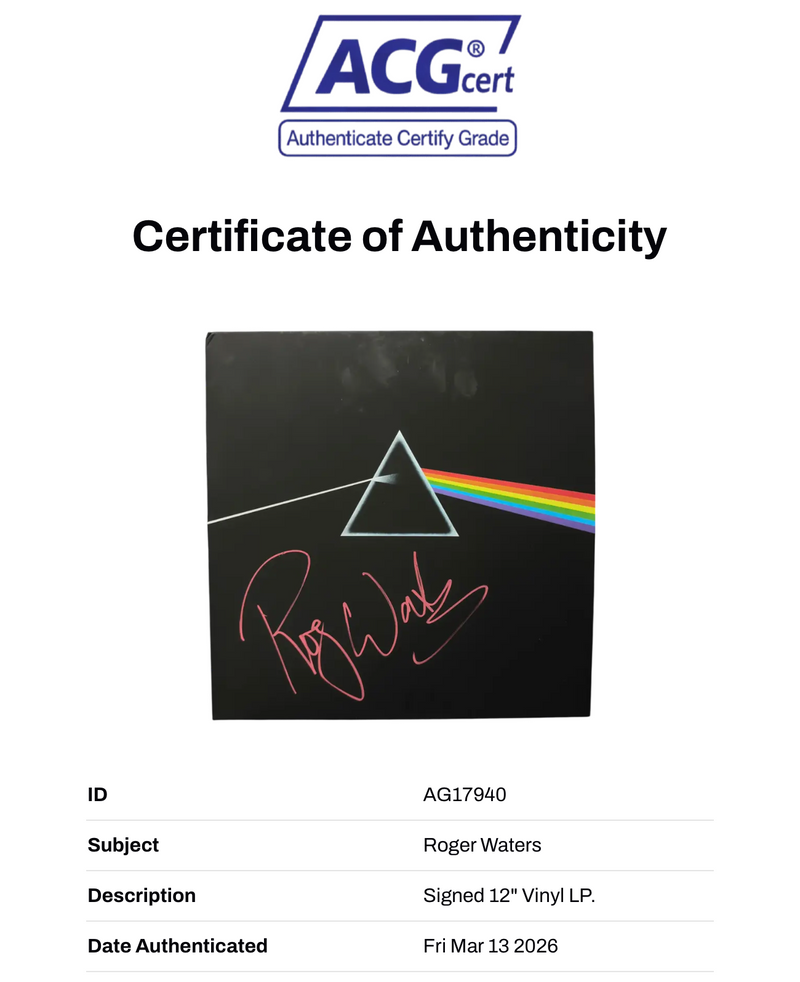 ROGER WATERS SIGNED PINK FLOYD DARK SIDE OF THE MOON VINYL (ACG CERT AG17940)-2