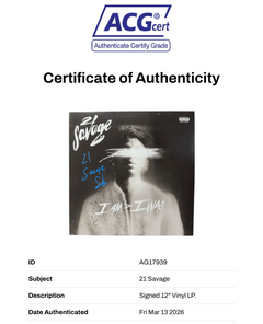 21 SAVAGE SIGNED I AM > I WAS RAP 12" VINYL ALBUM (ACG CERT AG17939)-2