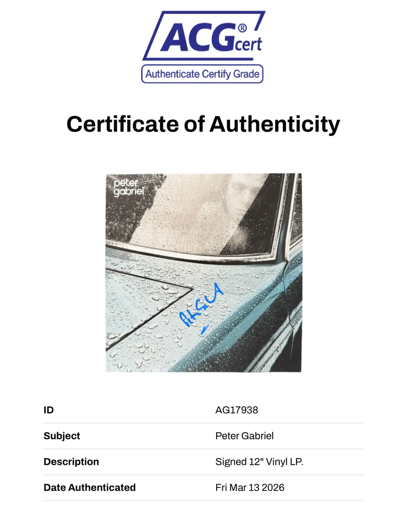 PETER GABRIEL SIGNED PETER GABRIEL 12" VINYL ALBUM (ACG CERT AG17938)-2