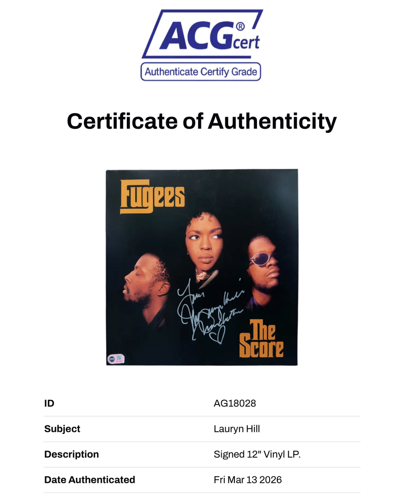 LAURYN HILL SIGNED FUGEES THE SCORE VINYL (ACG CERT AG18028)-2