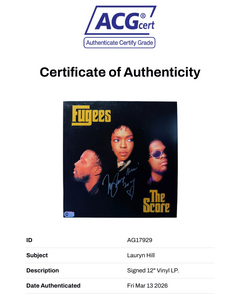 LAURYN HILL SIGNED FUGEES THE SCORE VINYL (ACG CERT AG17929)-2