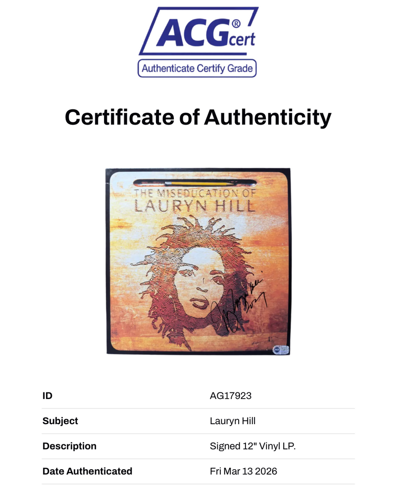 LAURYN HILL SIGNED THE MISEDUCATION OF LAURYN HILL VINYL (ACG CERT AG17923)-2