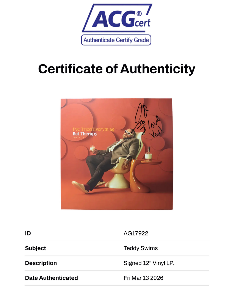 TEDDY SWIMS SIGNED I’VE TRIED EVERYTHING BUT THERAPY VINYL (ACG CERT AG17922)-2