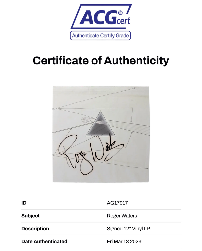 ROGER WATERS SIGNED PINK FLOYD DARK SIDE OF THE MOON WEMBLEY VINYL (ACG CERT AG17917)-2