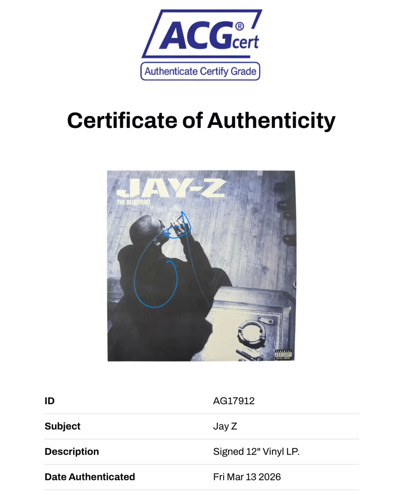 JAY Z SIGNED THE BLUEPRINT ALBUM VINYL RAP 12" LP (ACG CERT AG17912)-2