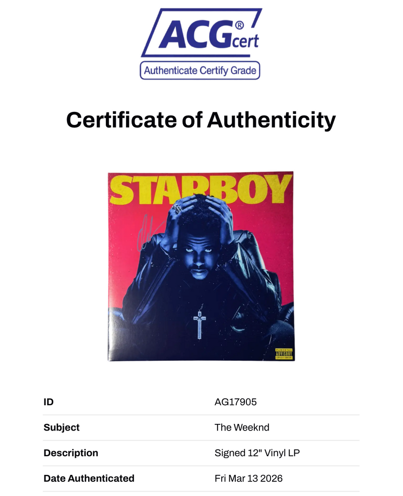 THE WEEKND SIGNED STARBOY LP VINYL 12" ALBUM (ACG CERT AG17905)-2