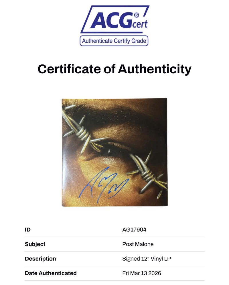 POST MALONE SIGNED BEERBONGS AND BENTLEYS VINYL ALBUM LP (ACG CERT AG17904)-2
