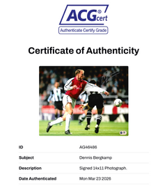 DENNIS BERGKAMP SIGNED ARSENAL 14X11 NEWCASTLE GOAL PHOTO (ACG WITNESS AG46486)-3