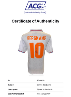 DENNIS BERGKAMP SIGNED HOLLAND 1994 AWAY SHIRT (ACG WITNESS AG46499)-3