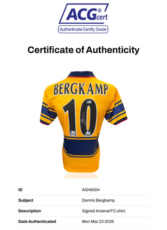 DENNIS BERGKAMP SIGNED ARSENAL FC 1997/99 AWAY SHIRT (ACG WITNESS AG46504)-3