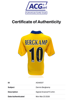 DENNIS BERGKAMP SIGNED ARSENAL FC 2003/04 AWAY SHIRT (ACG WITNESS AG46507)-3