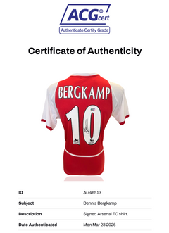 DENNIS BERGKAMP SIGNED ARSENAL INVINCIBLES 03/04 SHIRT (ACG WITNESS AG46513)-3