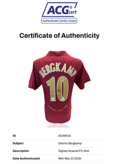 DENNIS BERGKAMP SIGNED ARSENAL FC 2005/06 HOME SHIRT (ACG WITNESS AG46515)-3