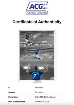 RICHARLISON SIGNED EVERTON FC 16X12 ANFIELD DERBY WIN PHOTO (ACG CERT AG18067)-2
