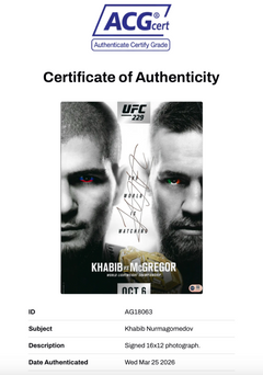 KHABIB NURMAGOMEDOV SIGNED THE EAGLE UFC 16x12 PHOTO (ACG CERT AG18063)-2