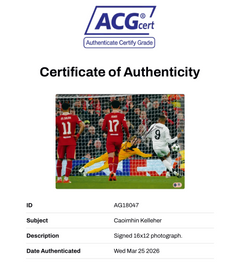 CAOIMHIN KELLEHER SIGNED LIVERPOOL MBAPPE PEN SAVE 16X12 PHOTO (ACG CERT AG18047)-2