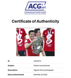 ROBERT LEWANDOWSKI SIGNED FC BAYERN MUNCHEN 16x12 PHOTO (ACG CERT AG18073)-2