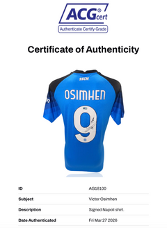 VICTOR OSIMHEN SIGNED SSC NAPOLI 22/23 HOME SERIE A WINNERS SHIRT (ACG CERT AG18100)-2
