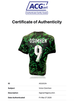 VICTOR OSIMHEN SIGNED NIGERIA 24/26 HOME NATIONAL SHIRT (ACG CERT AG18104)-2