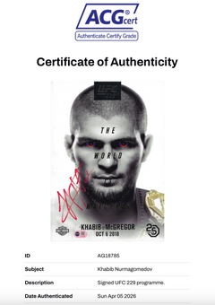 KHABIB NURMAGOMEDOV SIGNED UFC 229 MCGREGOR PROGRAMME (ACG CERT AG18785)-2